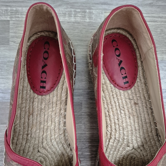 Coach Women's Red and Brown Espadrilles - Picture 5 of 11
